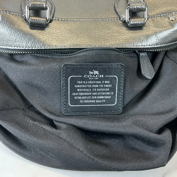 COACH F56125 GRAY SILVER METALLIC BENNETT LEATHER HAND BAG HOLIDAYS NEW YEAR